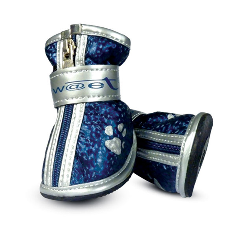 Triol (одежда) Triol (одежда) ботинки для собак, синие с лапками (L) triol одежда triol одежда ботинки для собак синие l