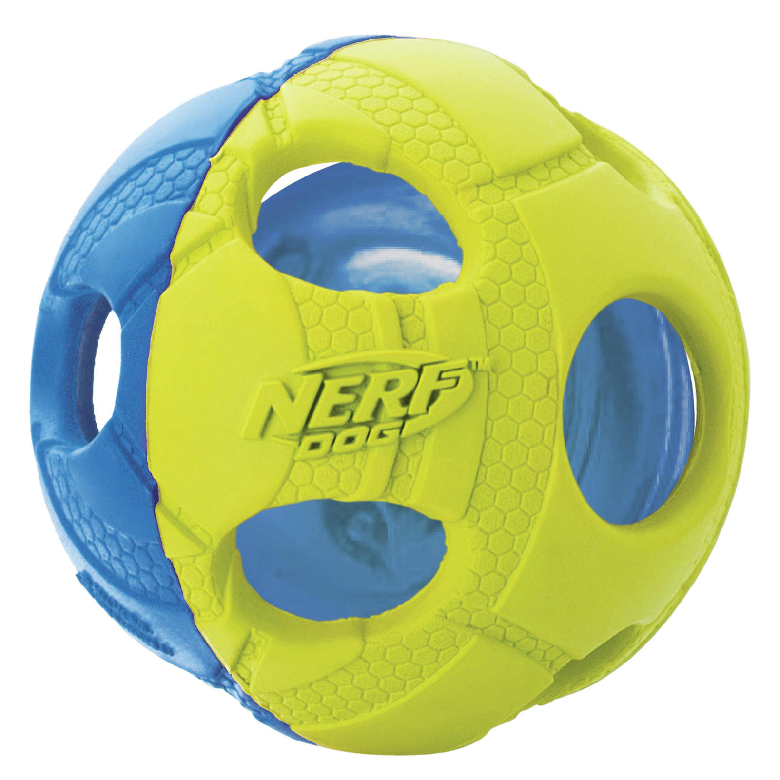 Nerf Nerf мяч светящийся, 6 см, (синий/зеленый) (104 г) nerf nerf светящийся мяч для регби 13 5 см 190 г