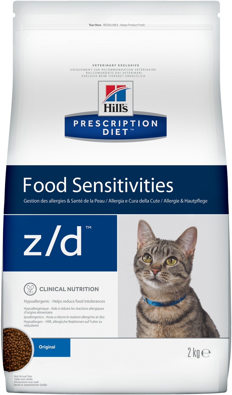 z/d Food Sensitivities сухой диетический, для кошек при пищевой аллергии, гипоаллергенный (2 кг)