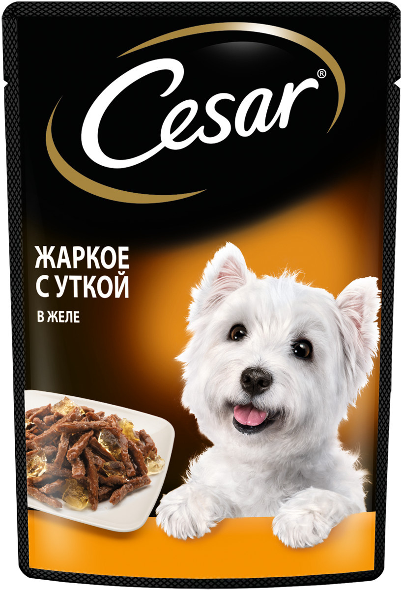 корм для собак cesar жаркое уткой в желе 85 г Cesar Cesar влажный корм для взрослых собак, жаркое с уткой в желе (85 г)