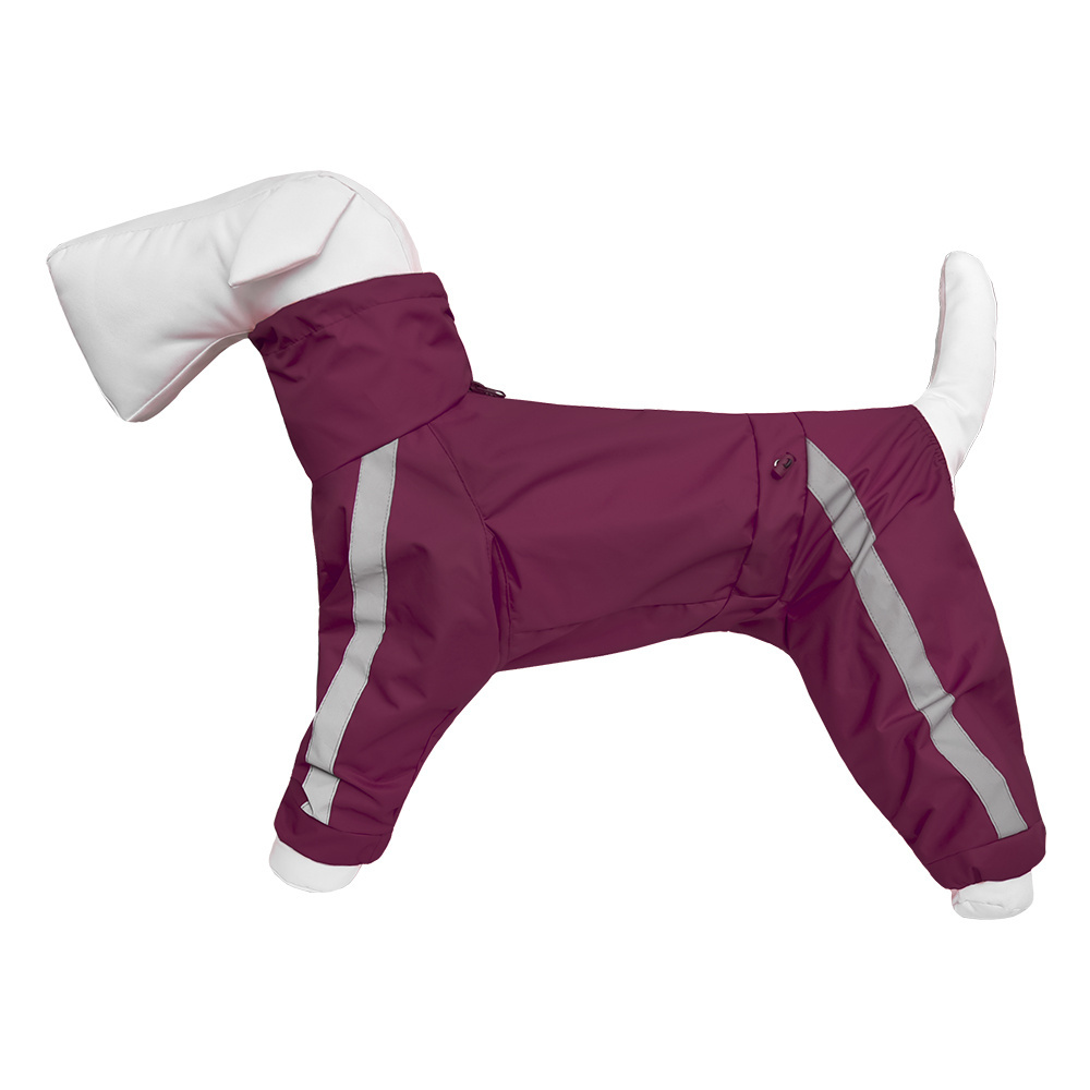 Tappi одежда Tappi одежда дождевик для собак Басенджи без подкладки, с воротником-капюшоном, мальчик Винный (L)