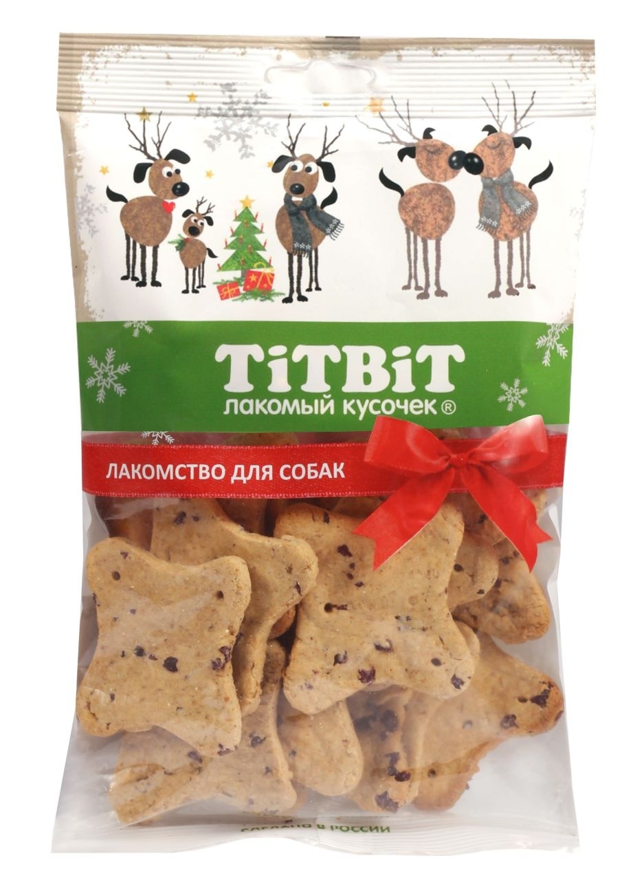 TiTBiT TiTBiT новогодняя коллекция Бисквиты новогодние для собак (110 г)