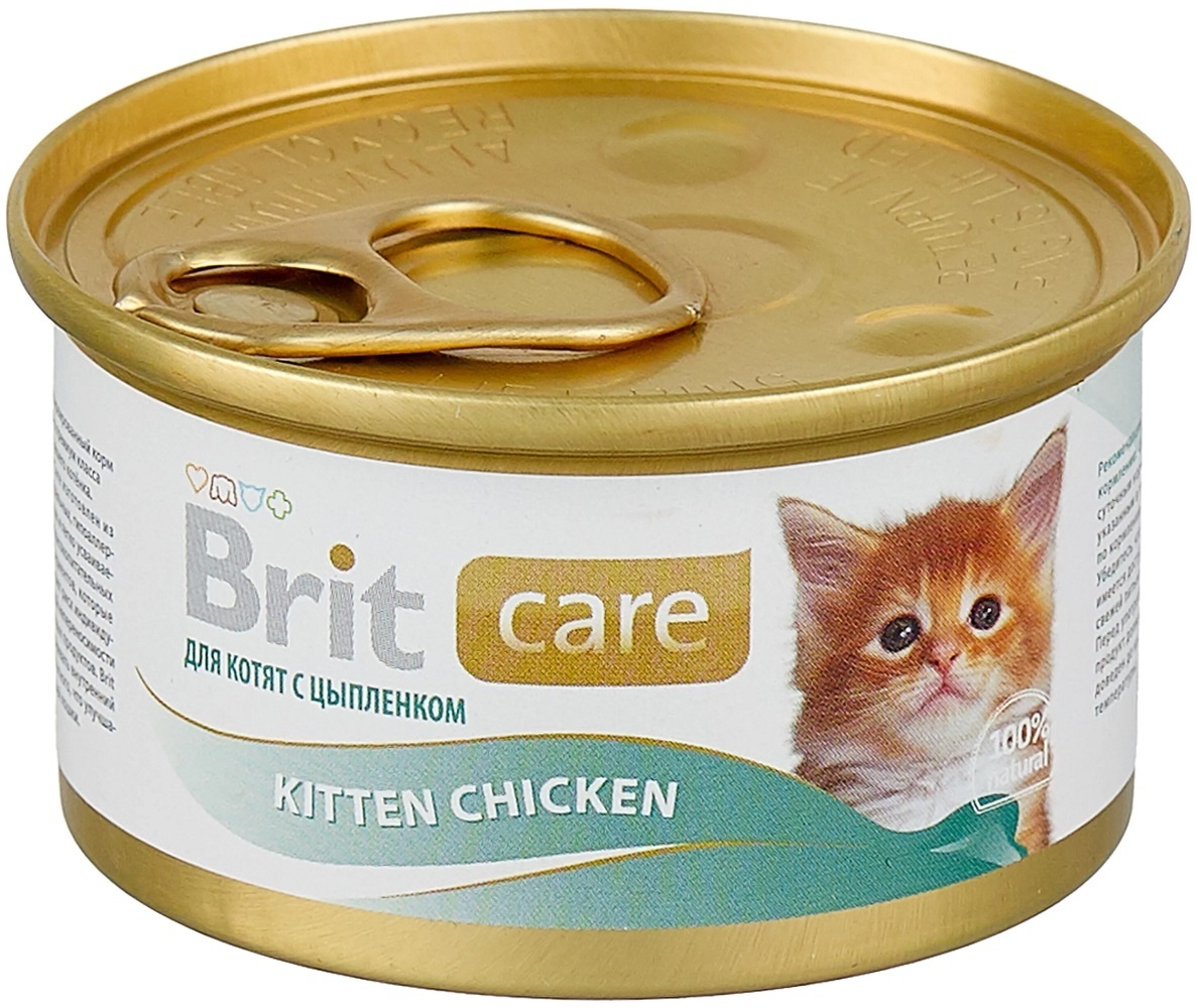 Brit Brit консервы для котят, с цыпленком (80 г) brit brit консервы для котят с цыпленком 80 г
