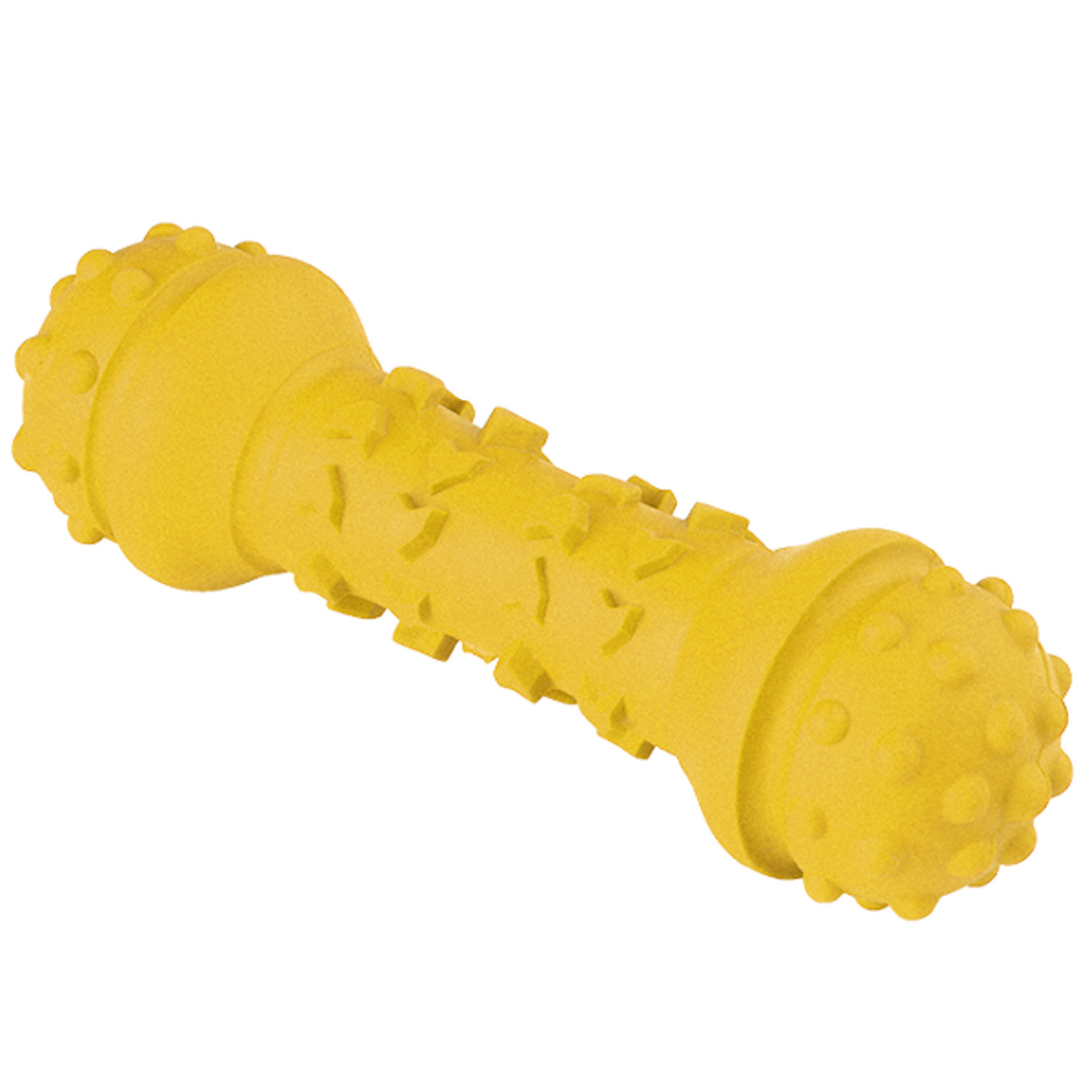 Mr.Kranch Mr.Kranch игрушка Гантель дентальная для собак с ароматом сливок, желтая (18 см)