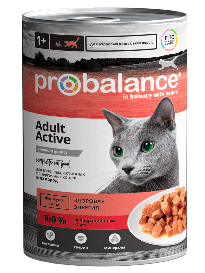 Probalance Probalance консервы для взрослых активных, энергичных кошек всех пород (415 г)