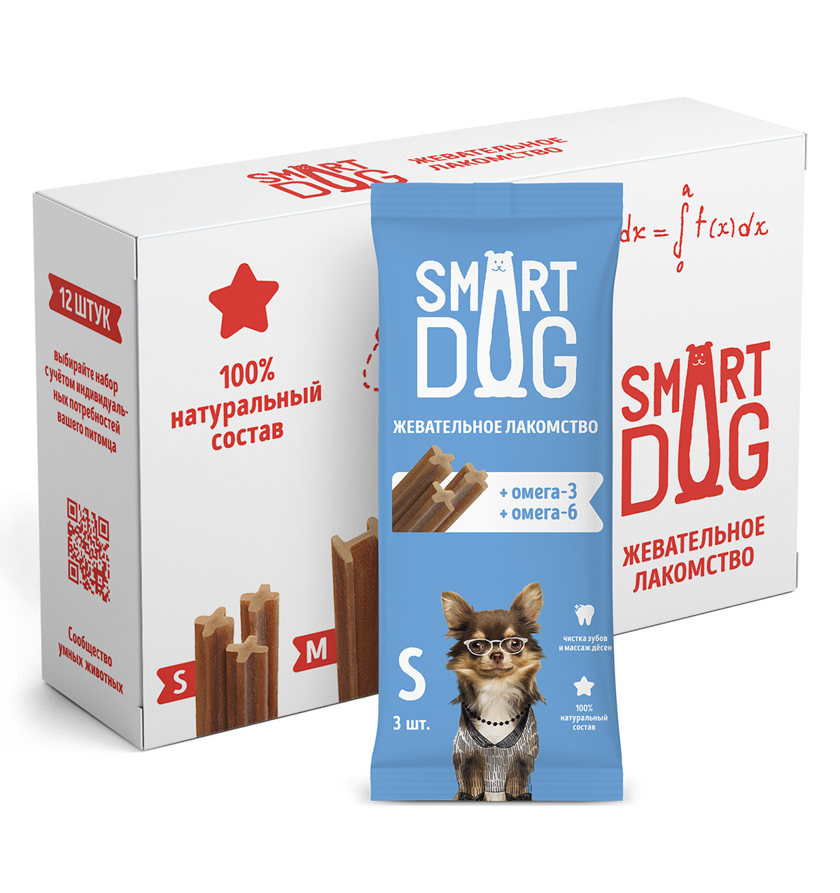 Smart Dog лакомства Smart Dog лакомства Упаковка 12 штук Жевательное лакомство с омега-3 и -6 для собак и щенков (L) smart dog лакомства smart dog лакомства жевательное лакомство с витаминами и минералами для собак и щенков l