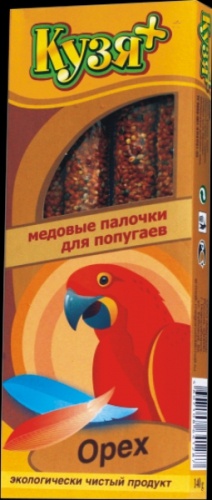 цена Кузя Кузя палочки для попугаев Орех, 4шт (14 г)
