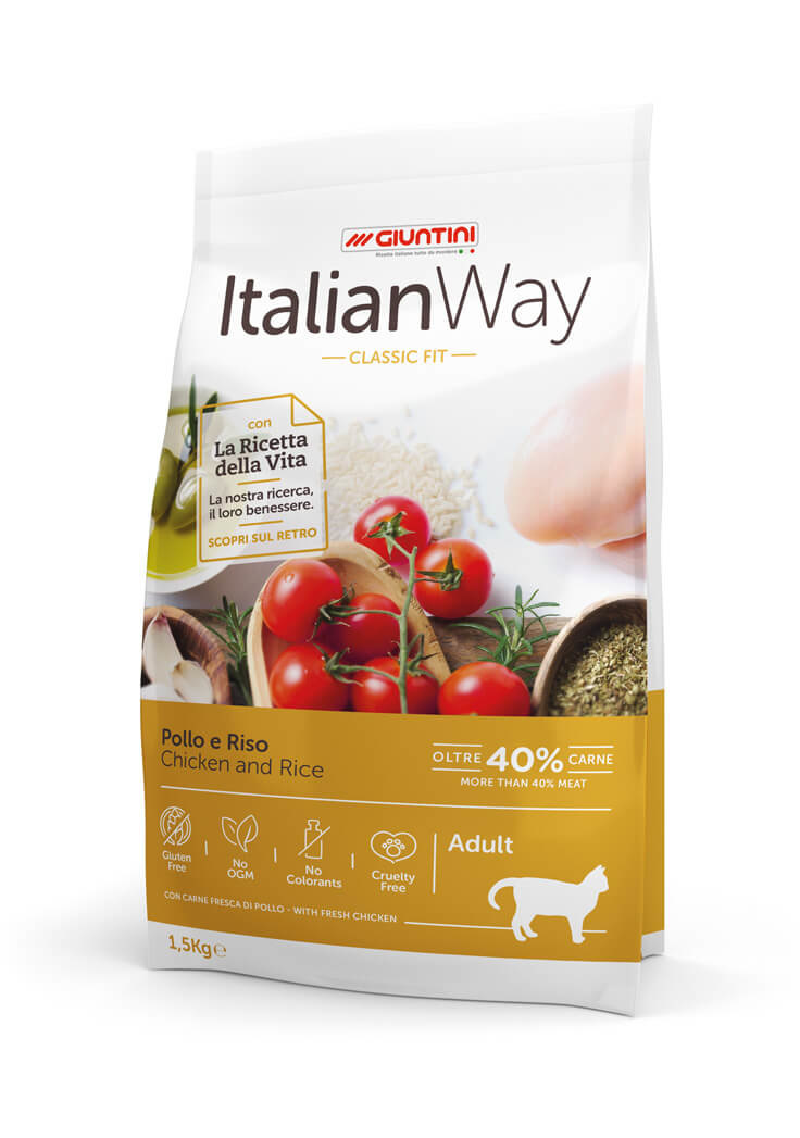 Корм Italian Way безглютеновый для кошек, с курицей и рисом (1,5 кг) 