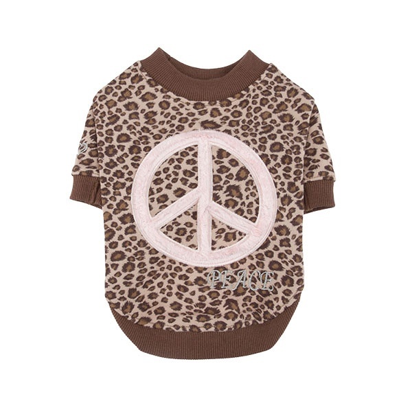 Pinkaholic Pinkaholic футболка с лепардовым принтом и аппликацией Мир, коричневый (S)