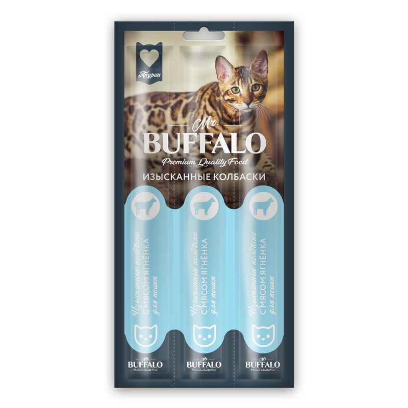 Mr.Buffalo Mr.Buffalo колбаски для кошек с мясом ягненка, 3 шт. (21 г) 61526