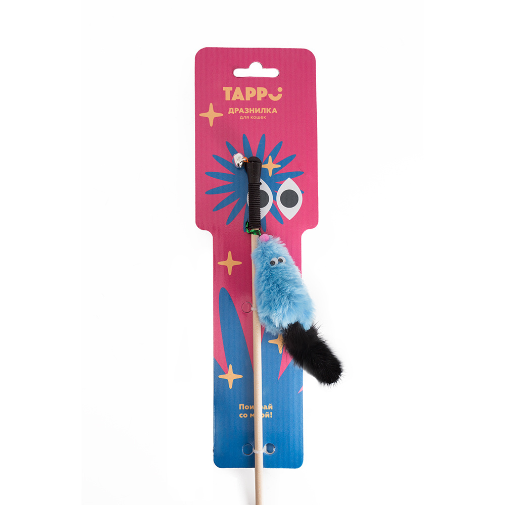 Tappi Tappi дразнилка для кошек Мышка с кошачьей мятой и хвостом из натурального меха норки (25 г)