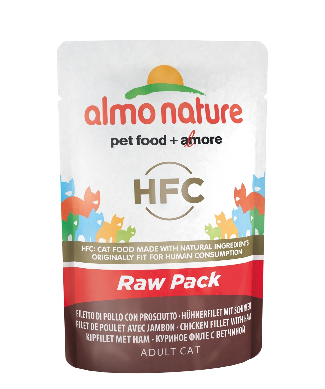 Almo Nature (консервы) hFC Natural паучи мяса для кошек "Куриное филе с ветчиной" (55 г) 