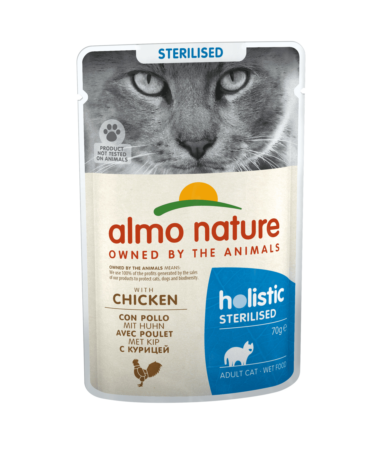 Almo Nature (консервы) паучи с цыпленком для кастрированных кошек (70 г)