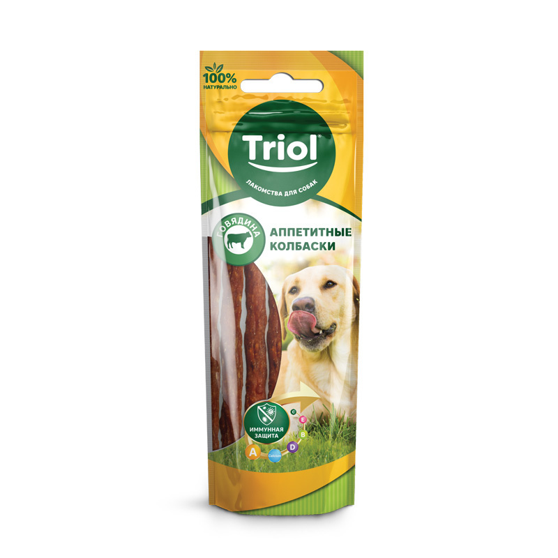 Triol (лакомства) Triol (лакомства) аппетитные колбаски из говядины для собак (40 г) 42663