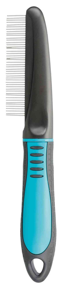 Trixie Trixie расческа частая с крутящимся зубом, 22 см, пластиковая ручка (90 г) trixie расческа для короткой шерсти частая