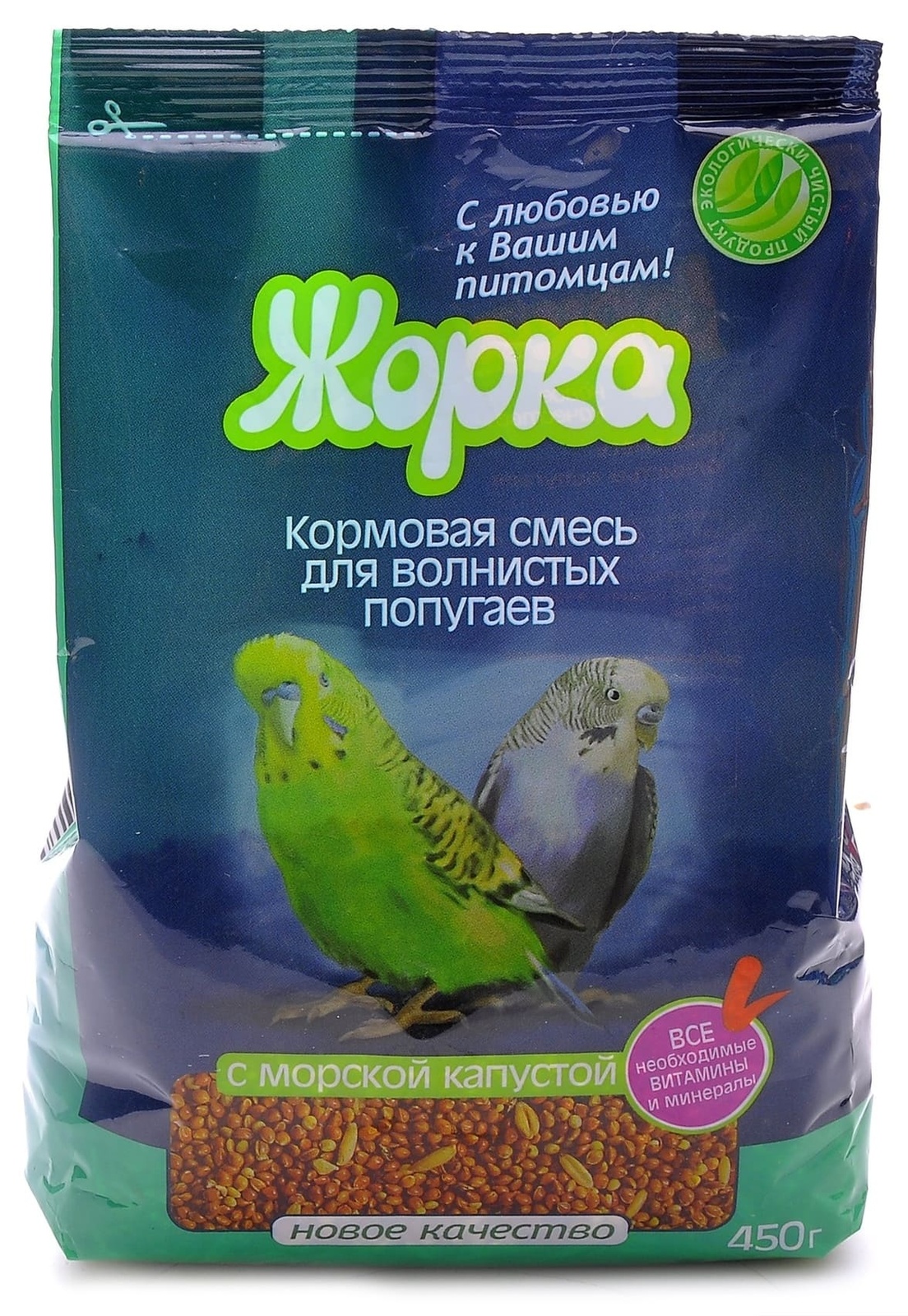 цена Жорка Жорка lux для волнистых попугаев с Морской капустой (пакет) (450 г)