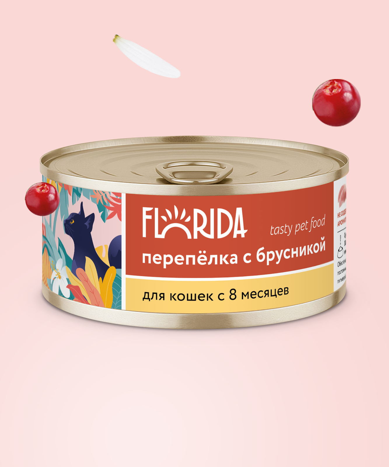 FLORIDA консервы FLORIDA консервы для кошек Перепёлка с брусникой (100 г)