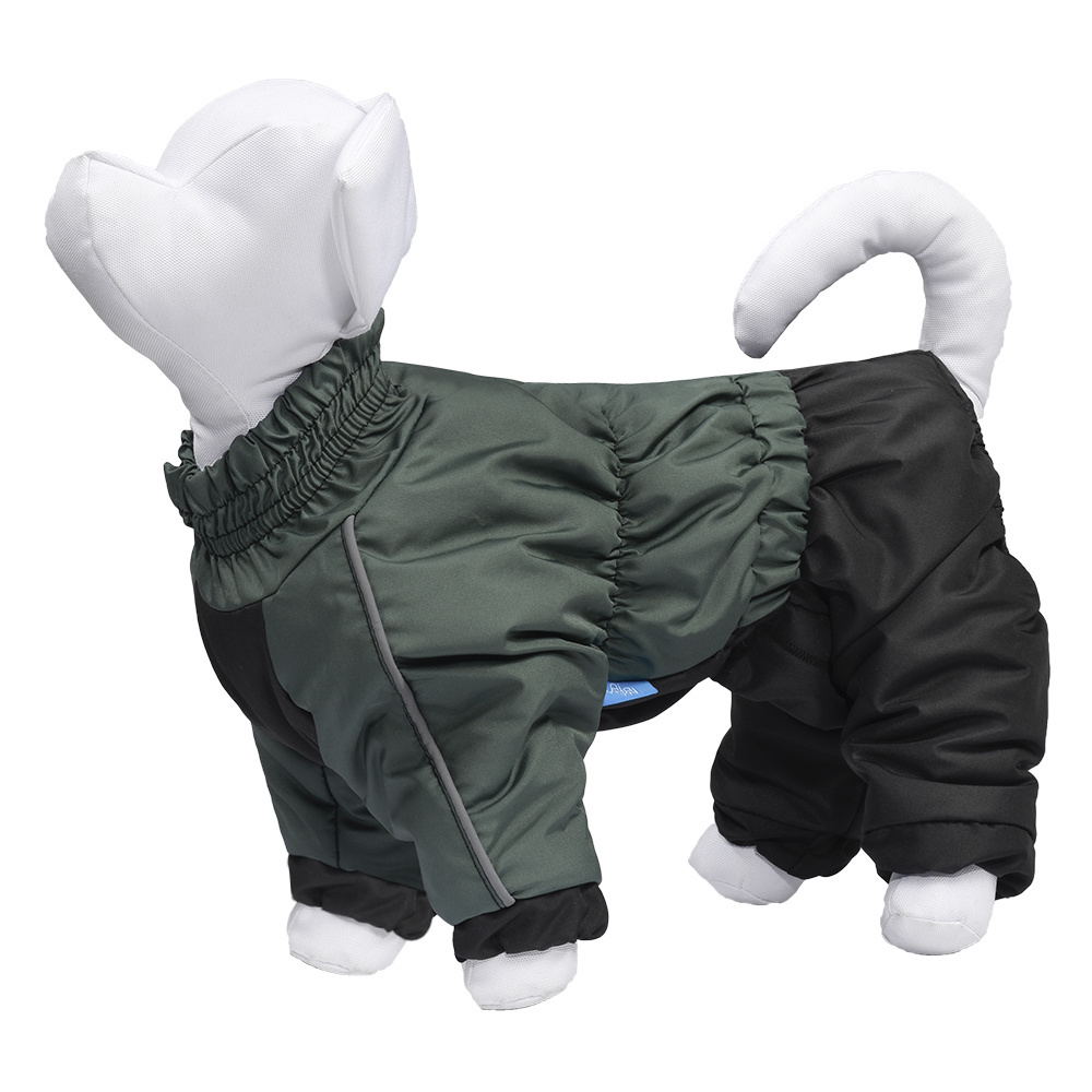 Yami-Yami одежда комбинезон для собак, на флисовой подкладке, серо-зелёный (L) Yami-Yami одежда комбинезон для собак, на флисовой подкладке, серо-зелёный (L) - фото 1