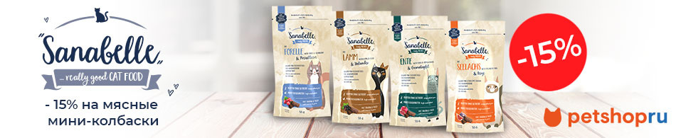 Скидка 15% на лакомства Sanabelle