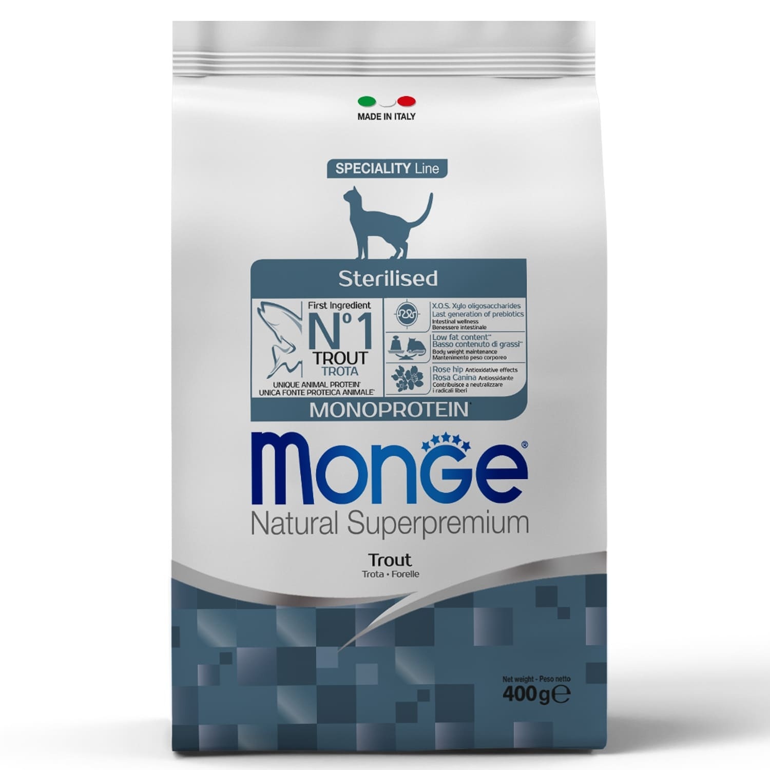 Корм Monge сухой корм для стерилизованных кошек, с форелью (10 кг)