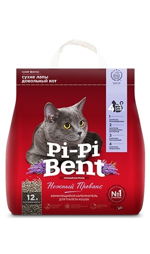 цена Pi-Pi-Bent Pi-Pi-Bent комкующийся наполнитель Нежный Прованс (пакет) (5 кг)