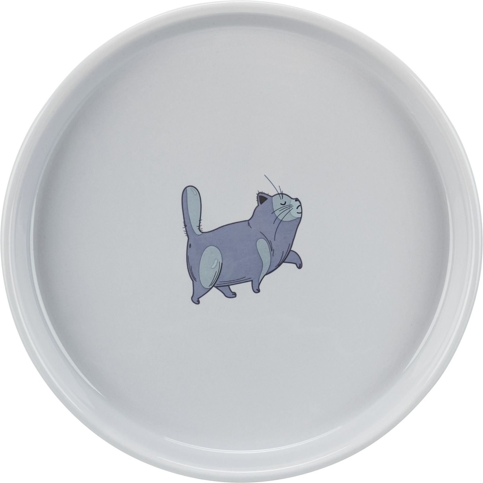 цена Trixie Trixie миска для кошек плоская и широкая, керамика, 0.6 l/ 23 см, серый (797 г)