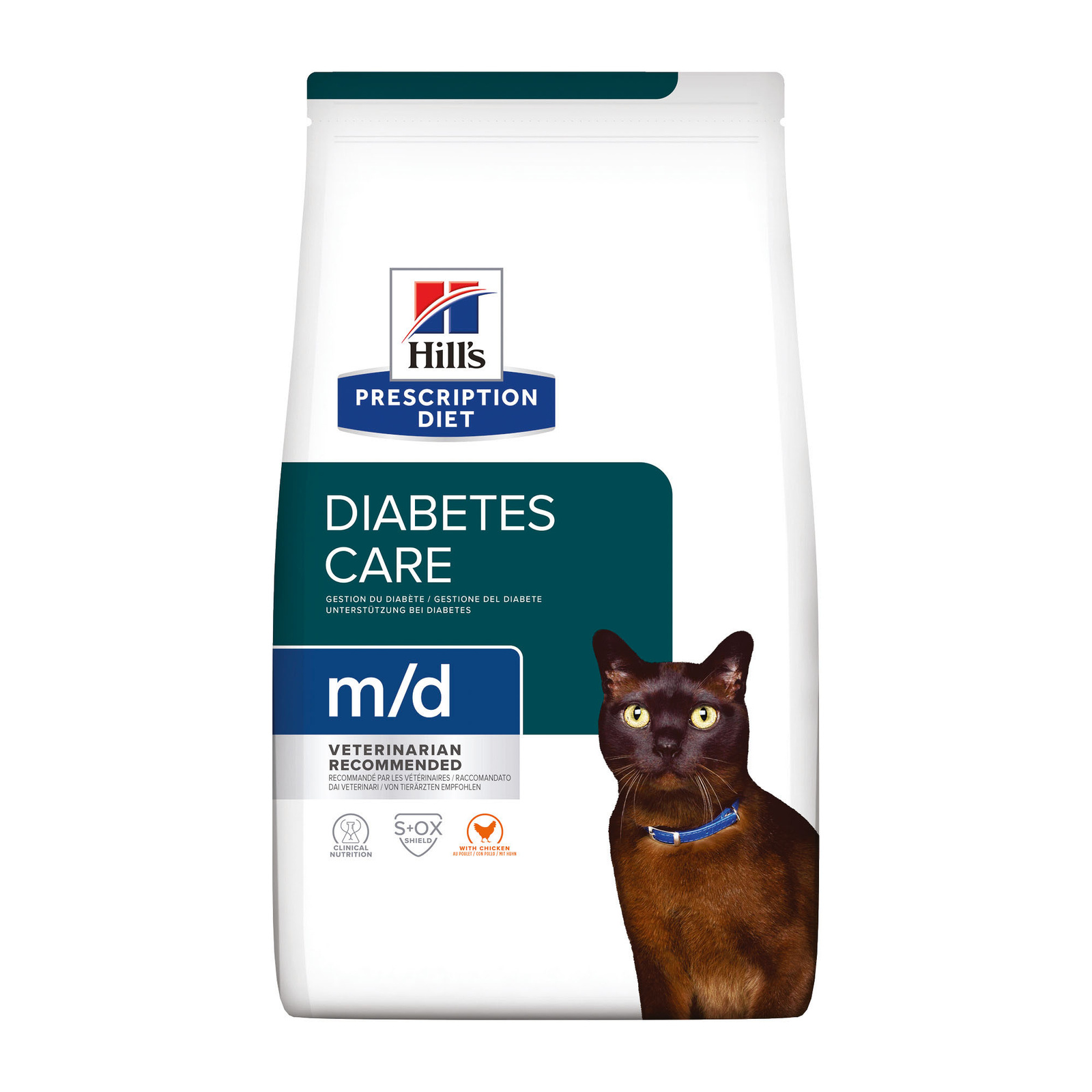 Hill's Prescription Diet Hill's Prescription Diet сухой диетический корм для кошек m/d при сахарном диабете, с курицей (1,5 кг) 22612