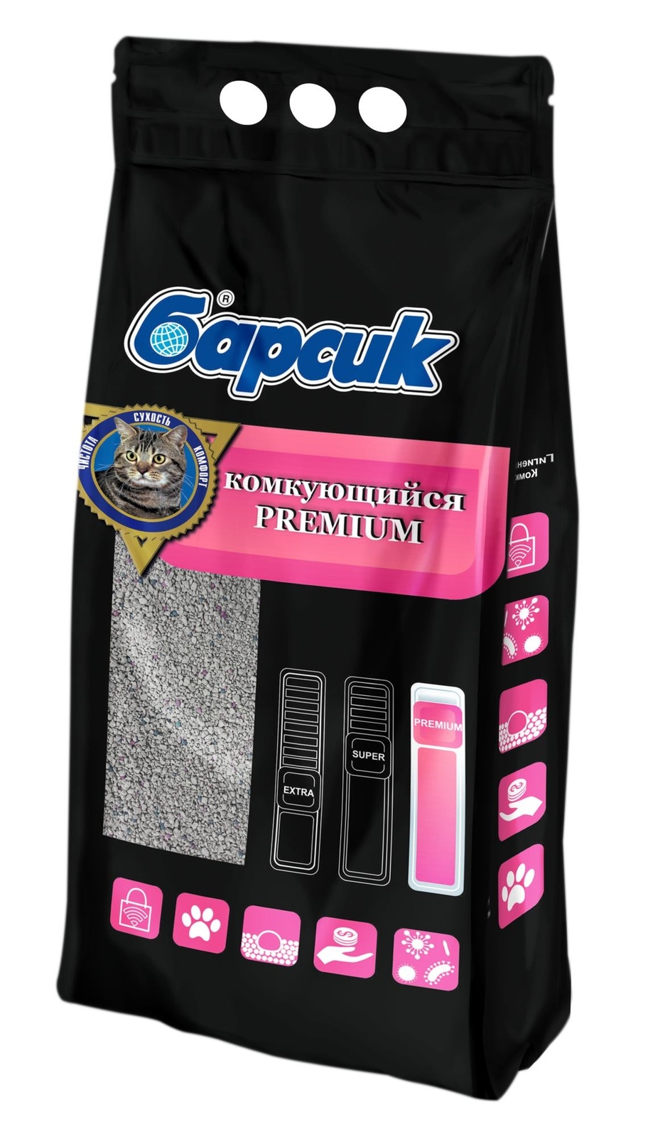 Барсик Барсик комкующийся наполнитель Premium (2,7 кг) барсик наполнитель extra комкующийся для взрослых кошек впитывает до 15 л