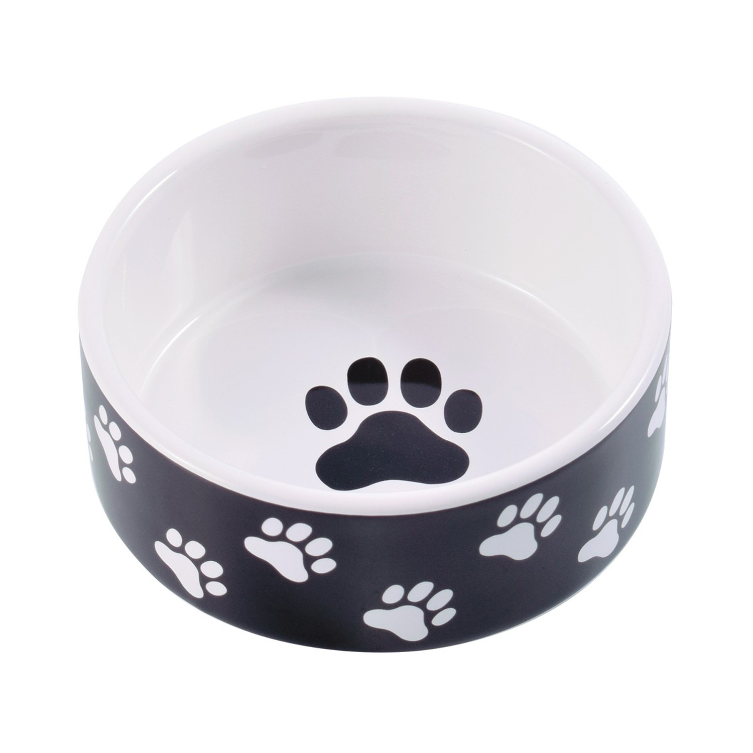 Mr.Kranch Mr.Kranch миска керамическая для собак, черная с лапками (420 мл) миска для собак керамическая черная с лапками 420 мл