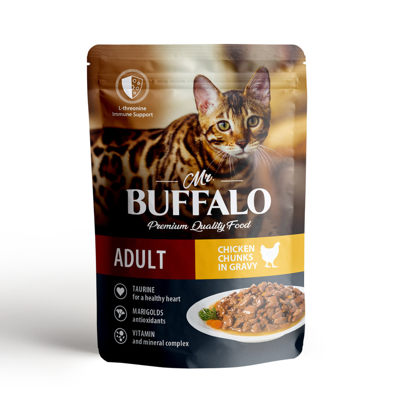 Mr.Buffalo Mr.Buffalo паучи для кошек Цыпленок в соусе (85 г) 61506
