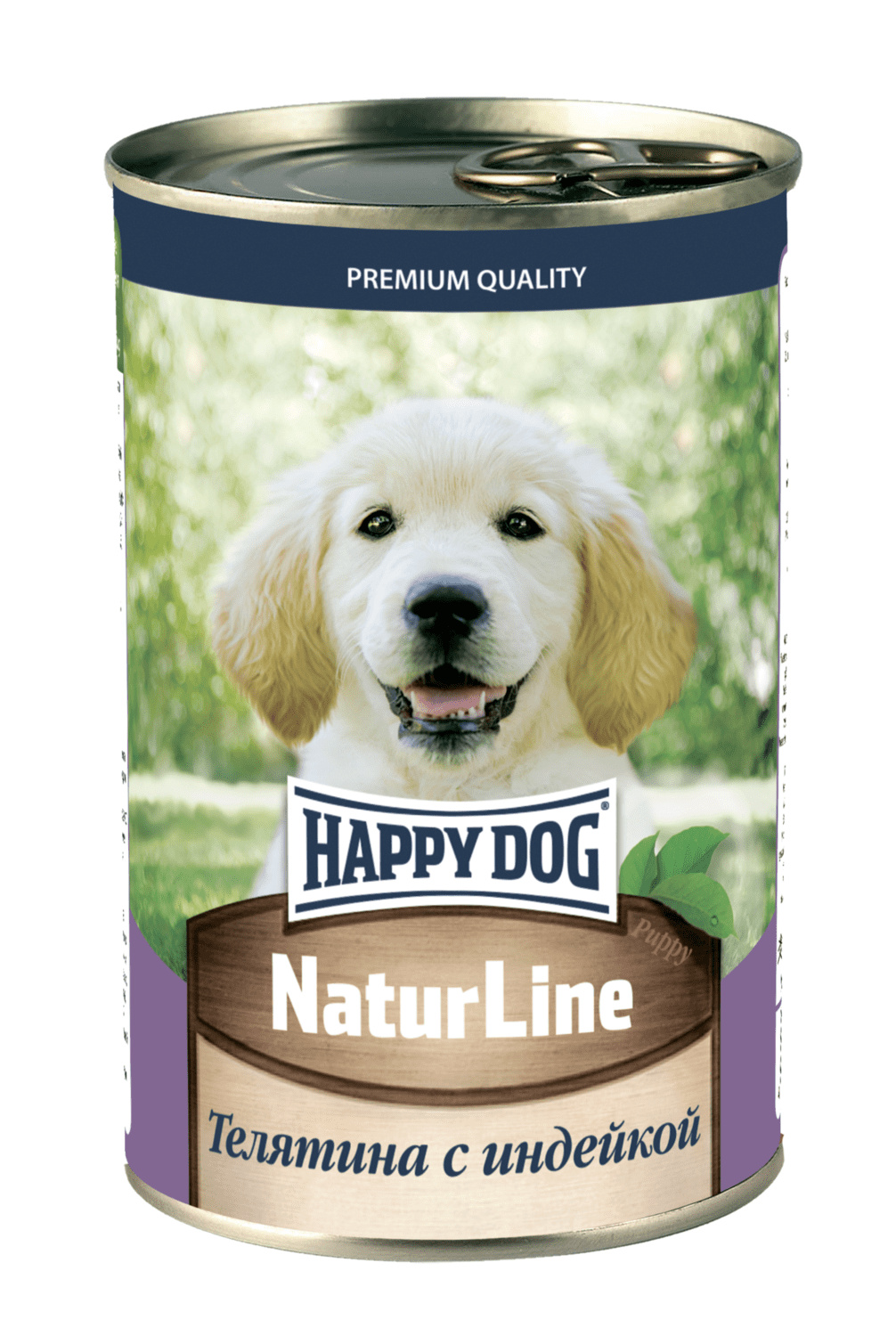 Happy dog консервы для щенков, с телятиной и индейкой (410 г)