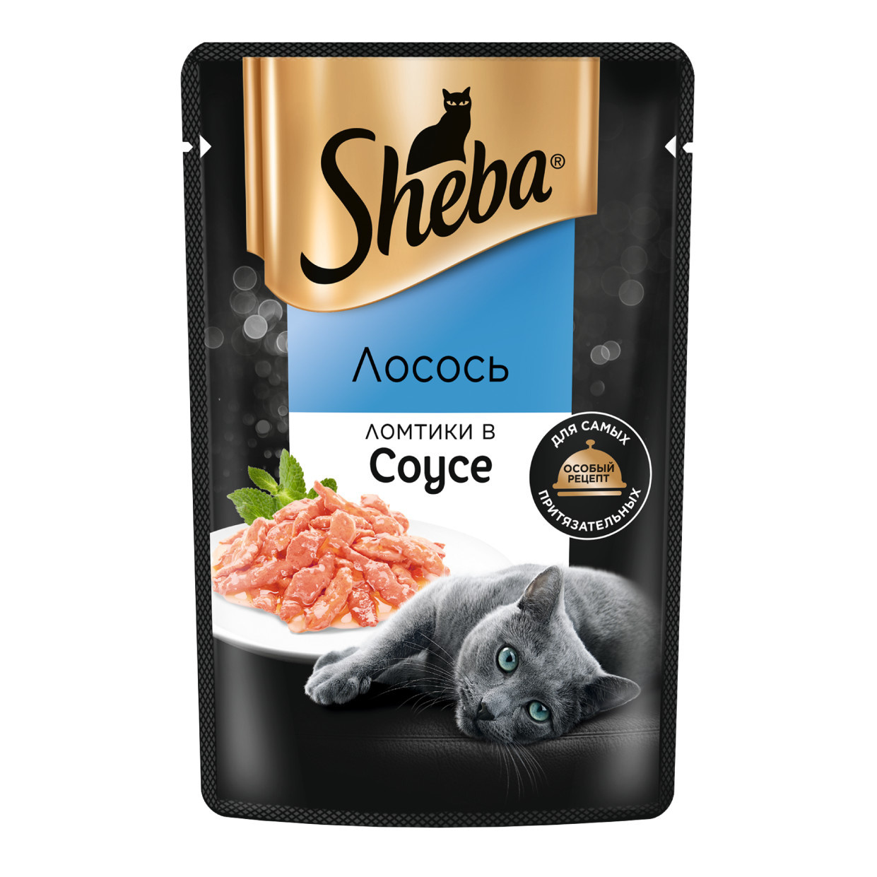 Sheba влажный корм для кошек «Ломтики в соусе с лососем» (75 г)