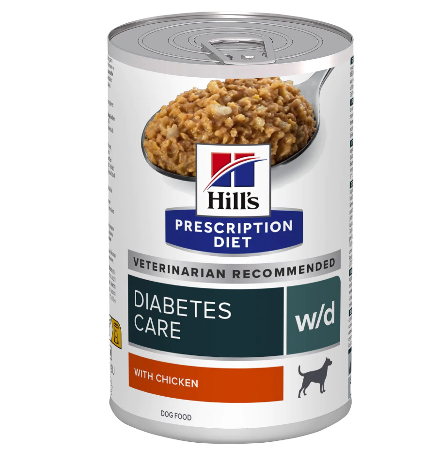 Hill's вет.консервы Hill's вет.консервы prescription Diet w/d Digestive, влажный диетический корм для собак при поддержании веса и сахарном диабете, с курицей (370 г)