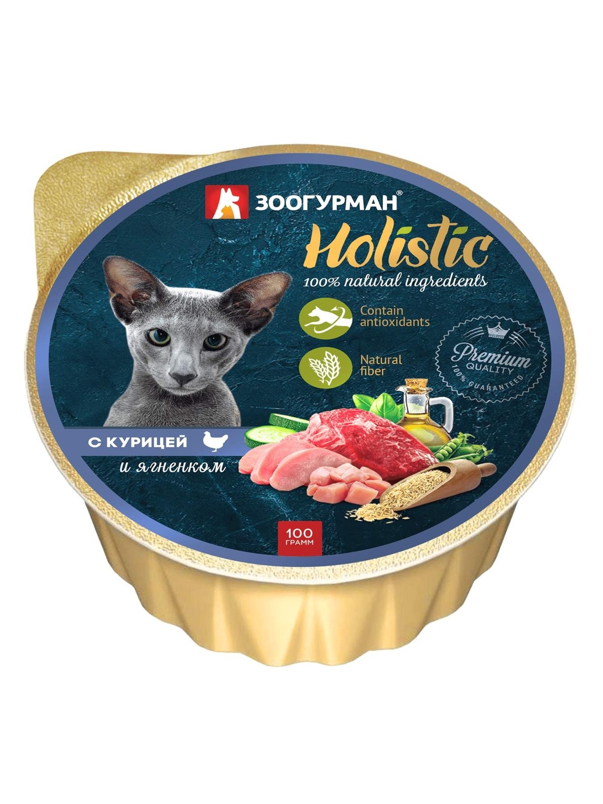 Зоогурман Зоогурман консервы для кошек Holistic, с курицей и ягненком, ламистер (100 г)
