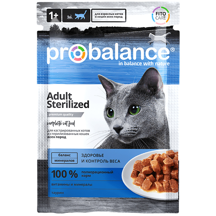 Probalance паучи для кастрированных котов и стерилизованных кошек всех пород (85 г)