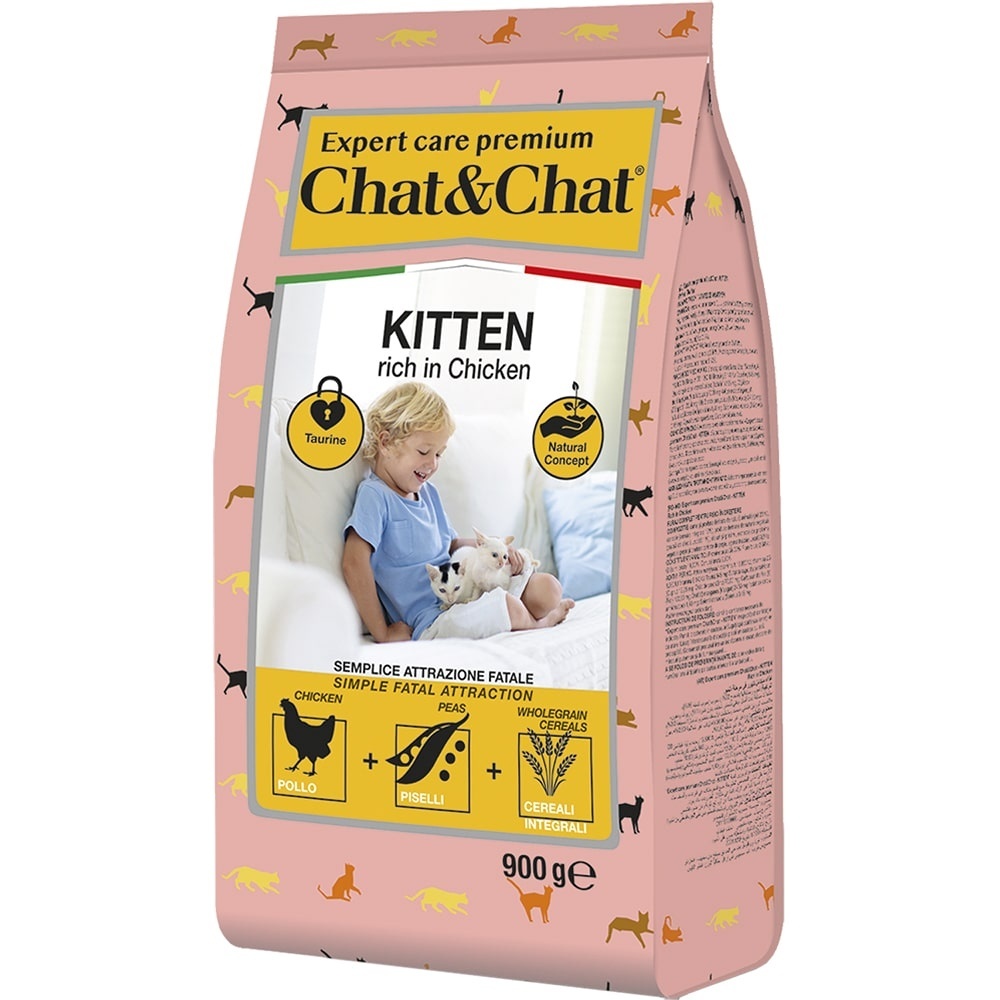 Chat&Chat сухой корм для котят с курицей (14 кг)