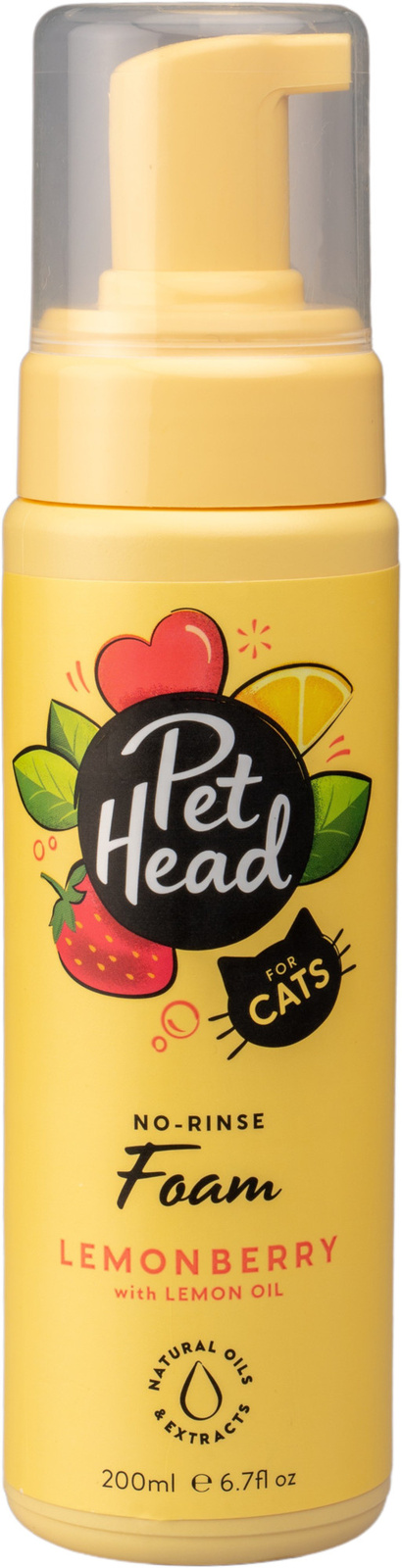 цена Pet Head Pet Head очищающая пенка без смывания для шерсти кошек Замуррчательный день клубничный лимонад (204 г)