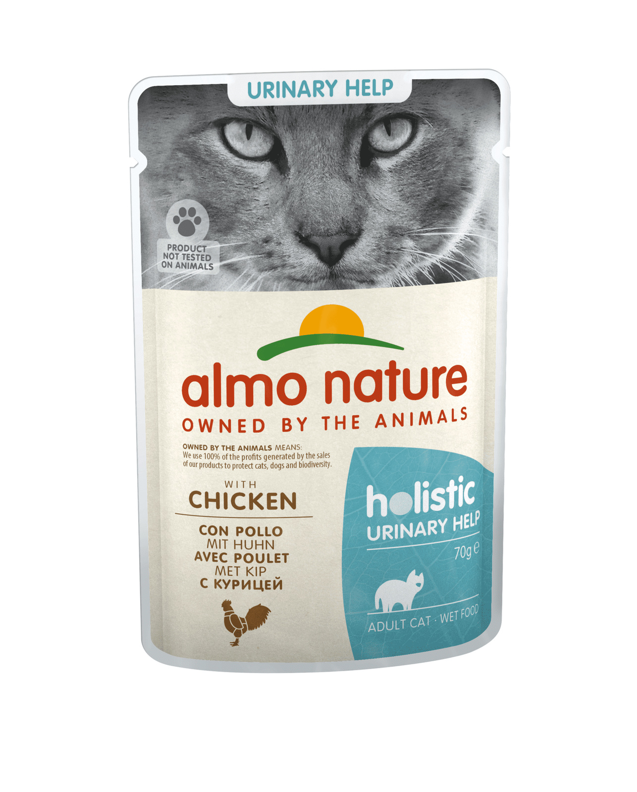 Almo Nature (консервы) паучи с курицей для профилактики мочекаменной болезни у кошек (70 г)