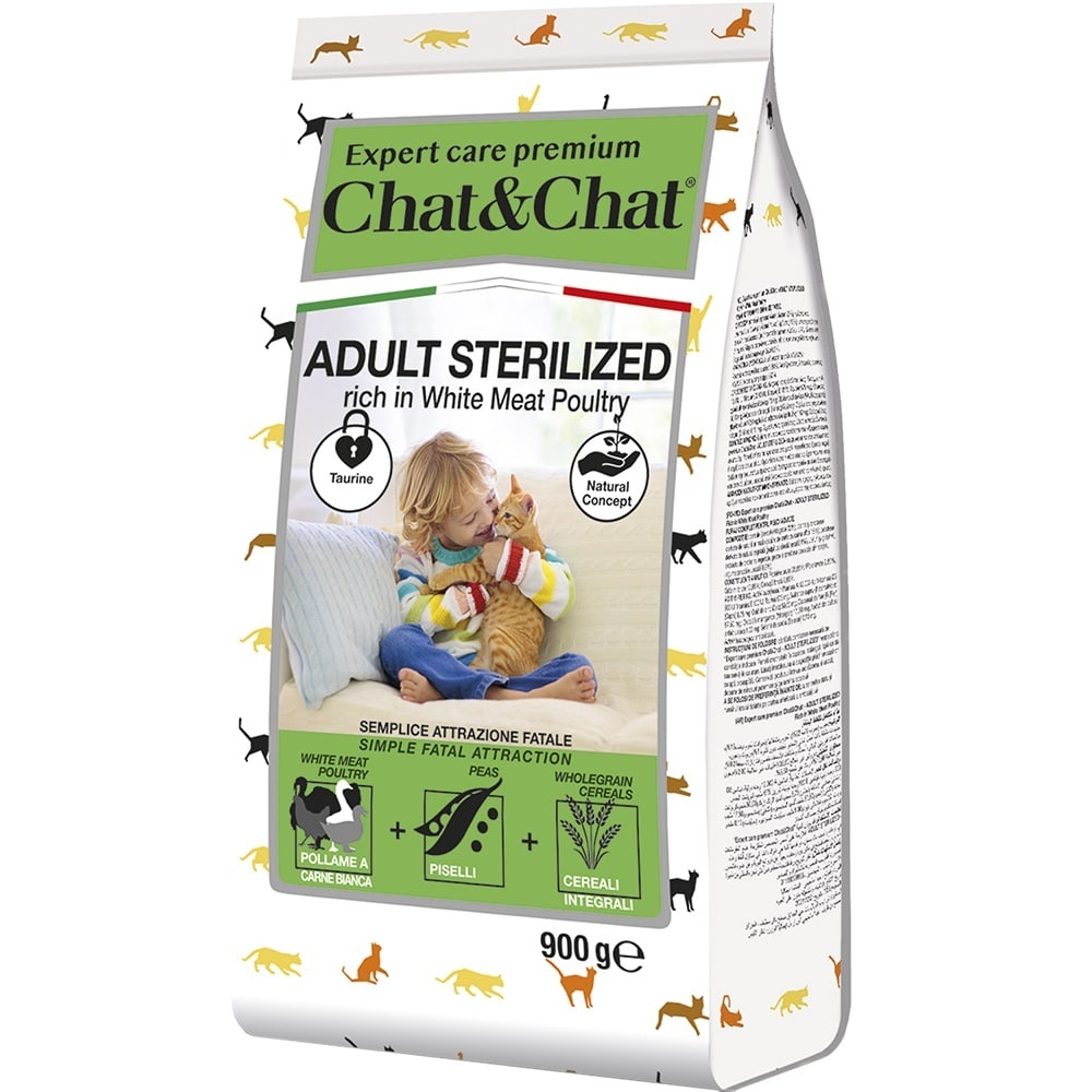Chat&Chat Chat&Chat сухой корм с белым мясом птицы для стерилизованных кошек (2 кг)