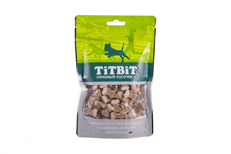 TiTBiT TiTBiT косточки мясные с индейкой и творогом, для собак (145 г) лакомство для собак titbit косточки мясные с индейкой и ягненком 145г