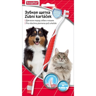 Двойная зубная щетка для всех пород собак и кошек