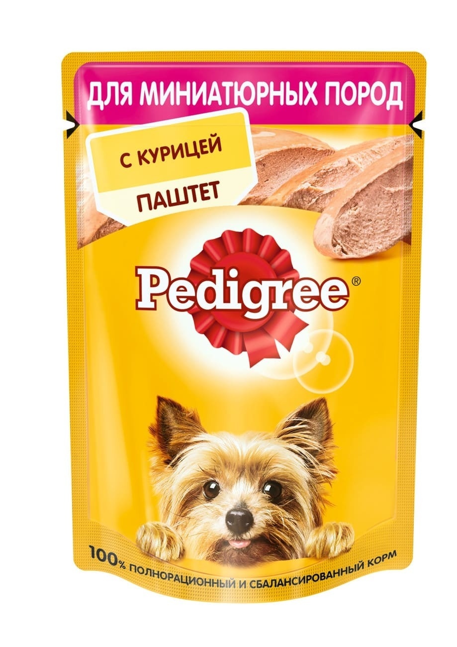 Pedigree влажный корм для взрослых собак миниатюрных пород, паштет с курицей (80 г)