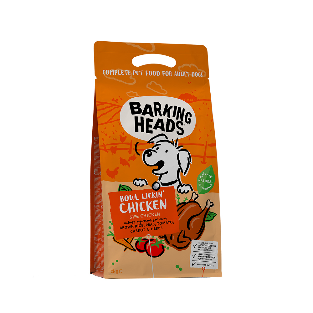Barking Heads Корм Barking Heads для собак с чувствительным пищеварением, с курицей и рисом До последнего кусочка (18 кг)