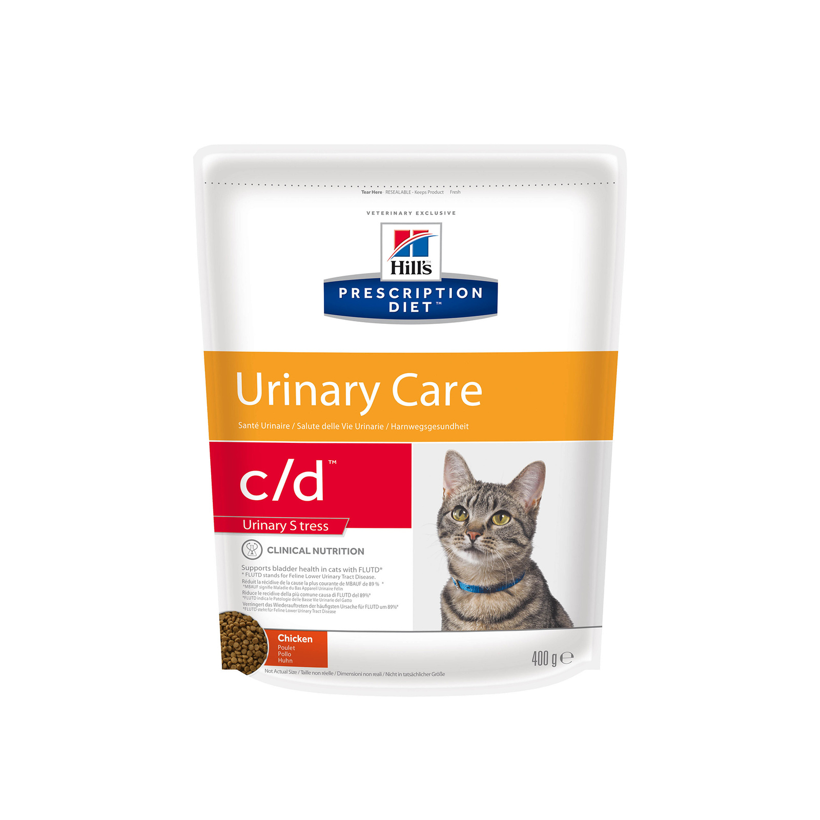 c/d Multicare Urinary Stress сухой диетический, для кошек при профилактике цистита и мочекаменной болезни (МКБ), в том числе вызванной стрессом, с курицей (1,5 кг)