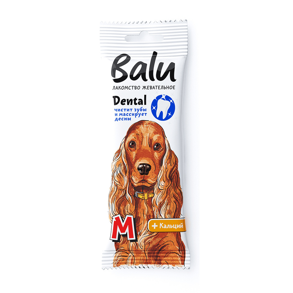 BALU BALU лакомство жевательное Dental для собак средних пород (36 гр) жевательное лакомство triol dental norm с эвкалиптом для собак средних пород 75 г