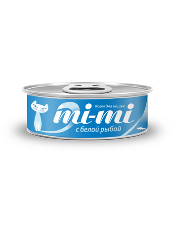 mi-mi консервы для кошек и котят с кусочками тунца с белой рыбой в желе (80 г)