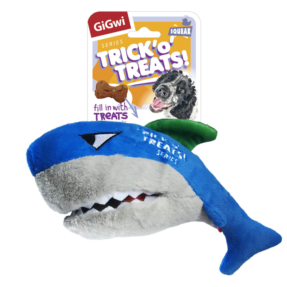 GiGwi GiGwi игрушка Акула с пищалкой с нишей под лакомство, текстиль (163 г)