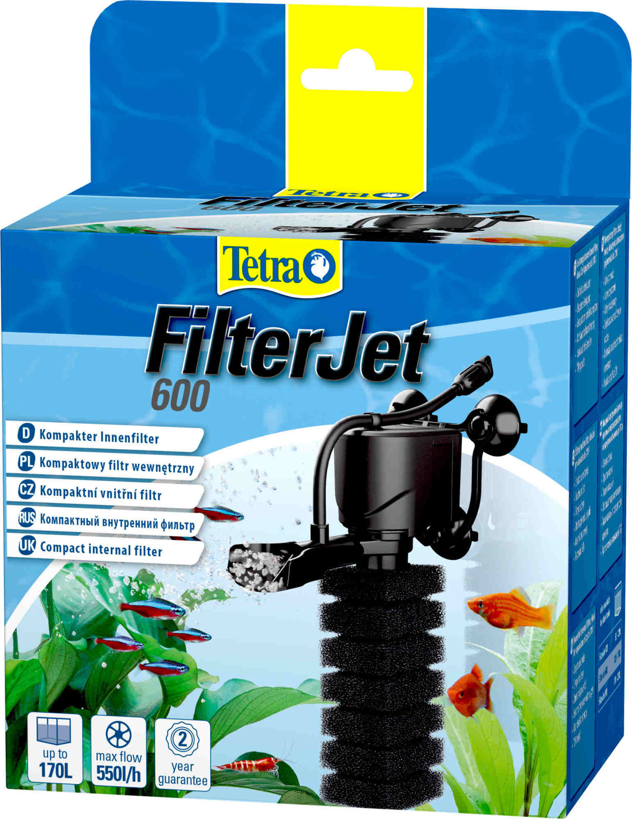 Tetra (оборудование) внутренний фильтр FilterJet 600, для аквариумов объемом 120–170л (470 г)