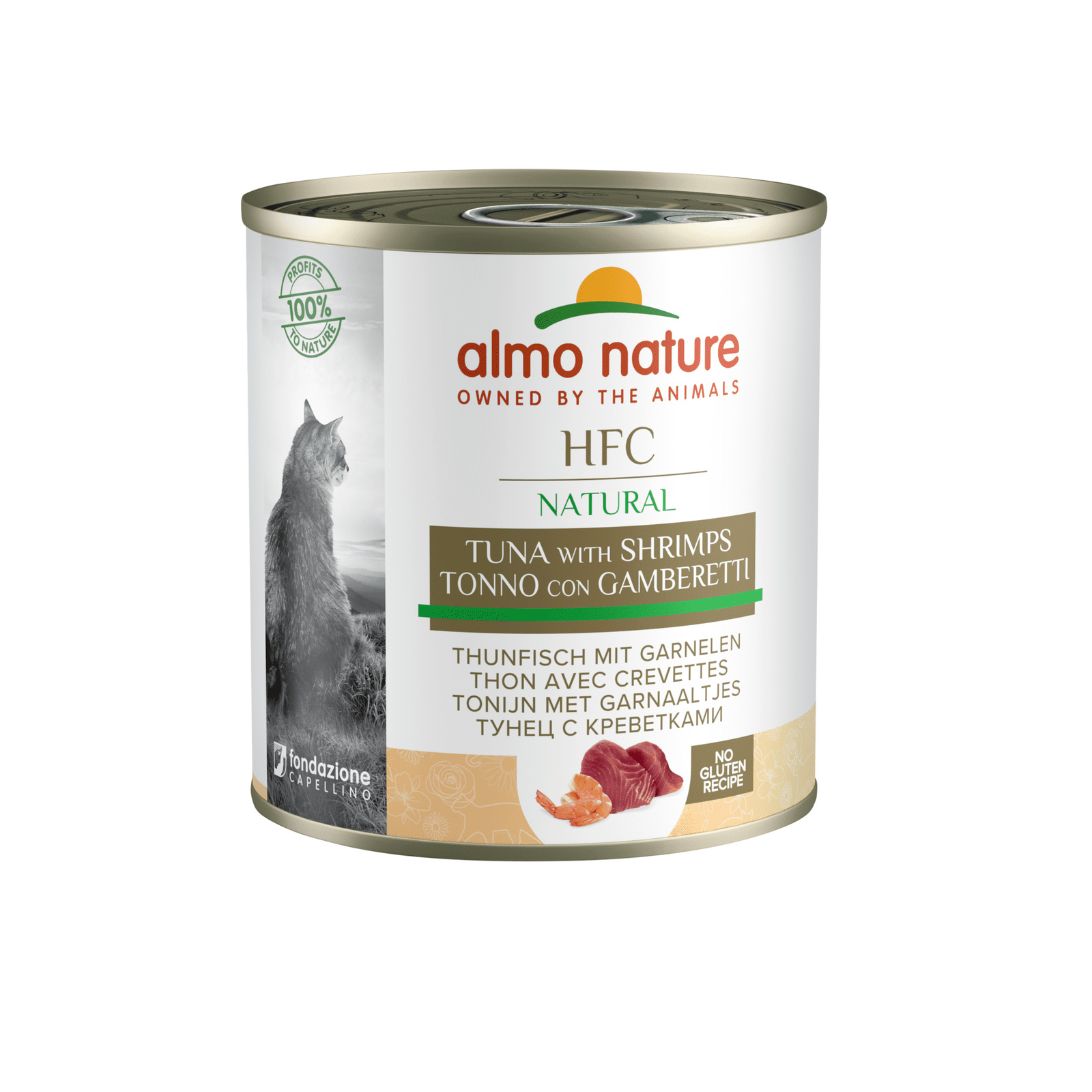 Almo Nature консервы для кошек, с тунцом и креветками (12 шт. по 280 г)