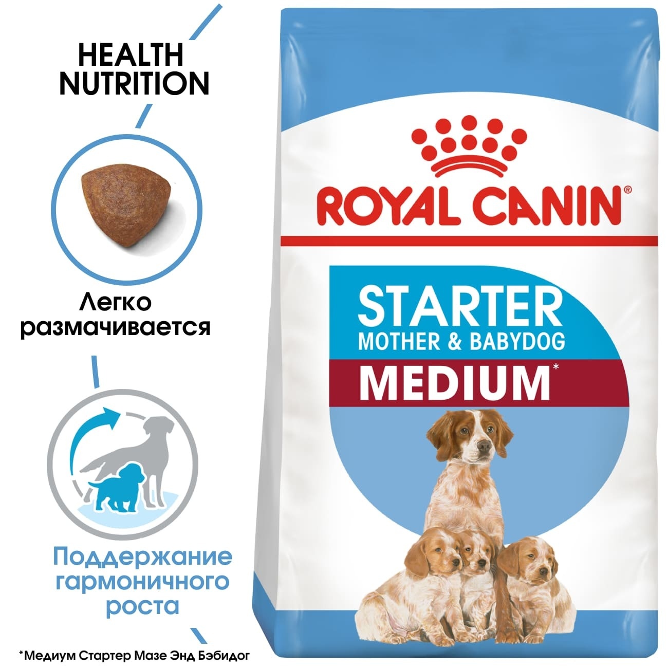 Корм Royal Canin для щенков средних пород от 3 недель до 2 месяцев, беременных и кормящих сук (4 кг)
